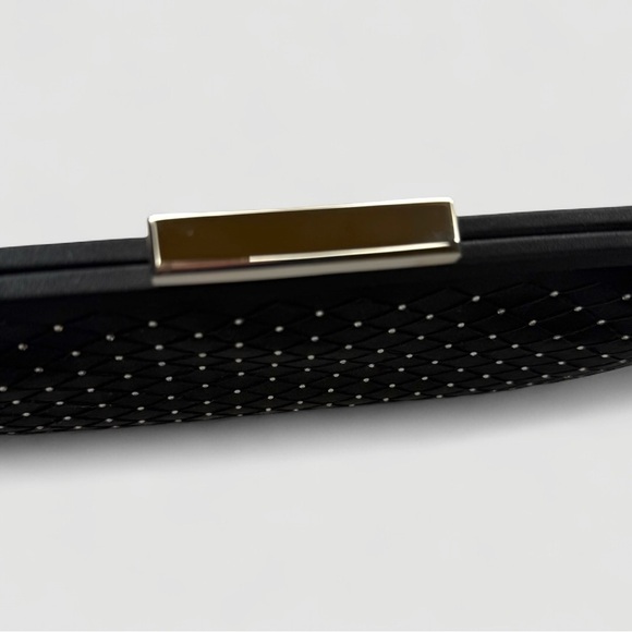 Zoe Adams Black Satin Studded Evening Bag Clutch Shoulder Purse - Picture 4 of 9